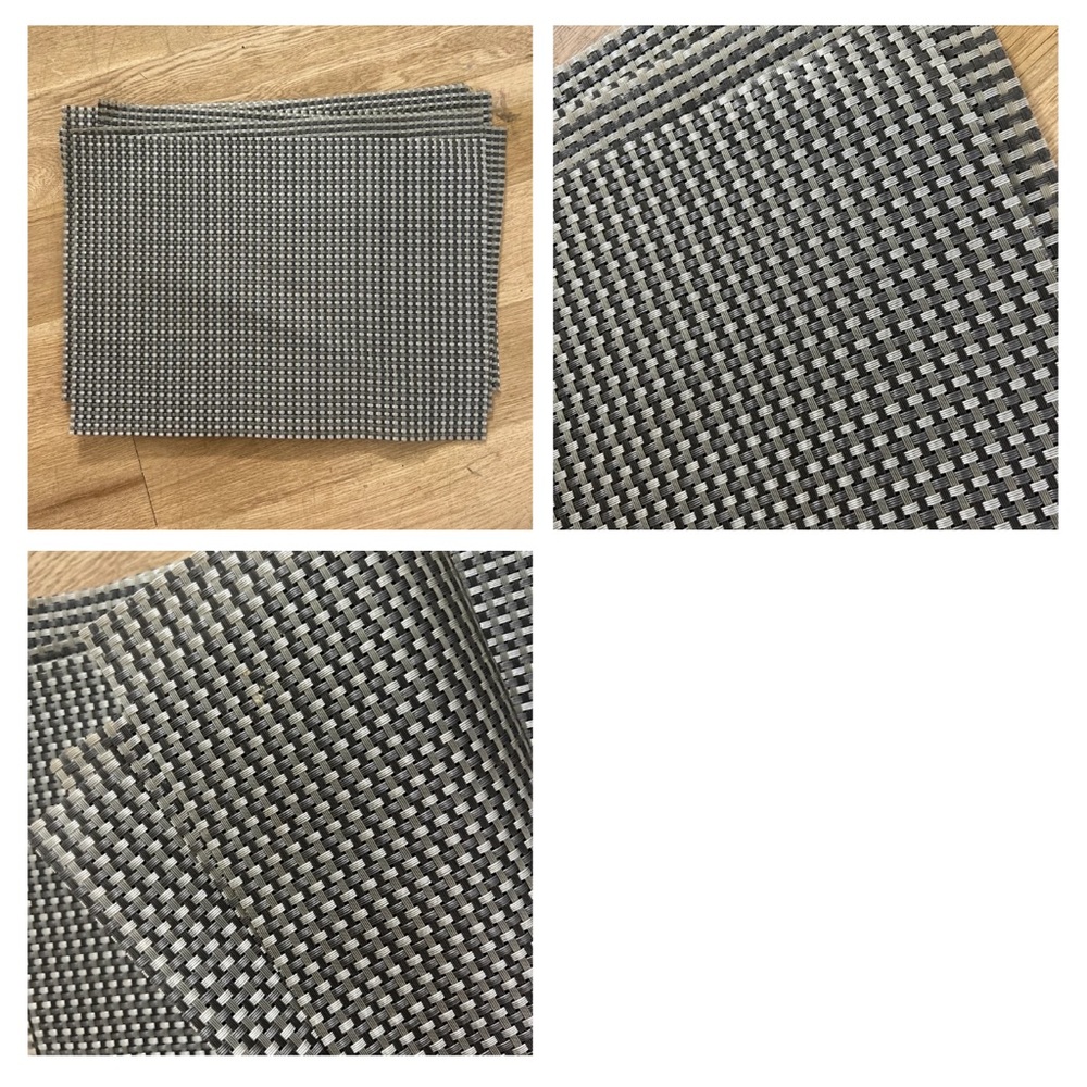 Black/greyish and White Checkered placemats